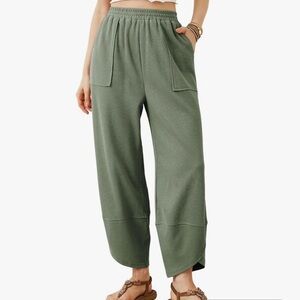 Women's Olive Green barrel  Pull-On Pants